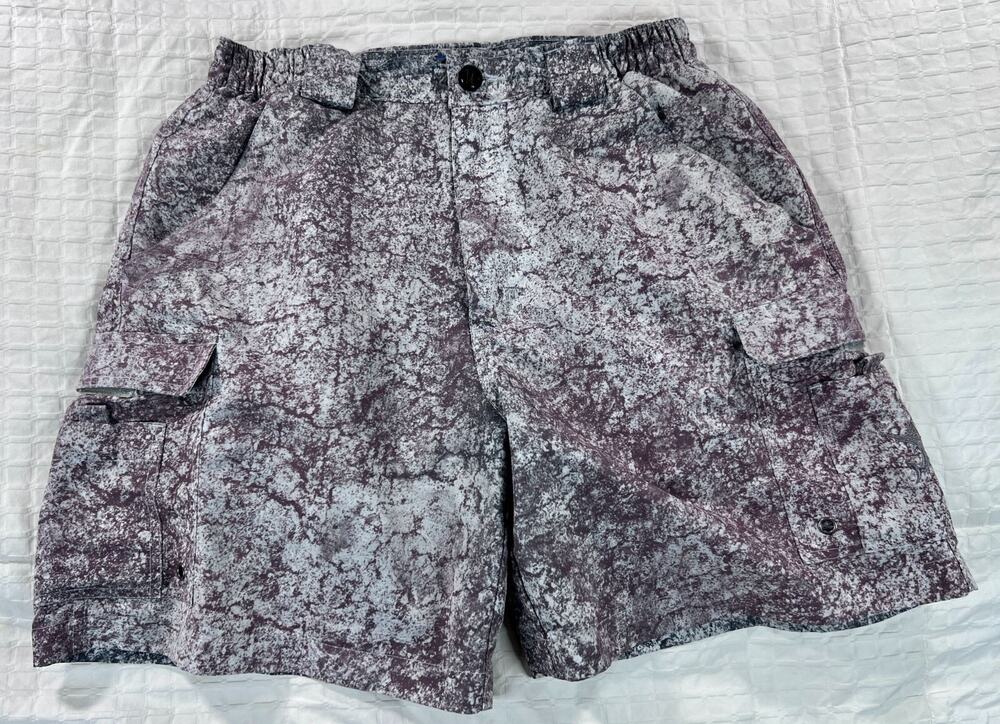 Reel Legends Board Shorts Men Size Small Greyish Rust Swimsuit Beach Fishing Swi